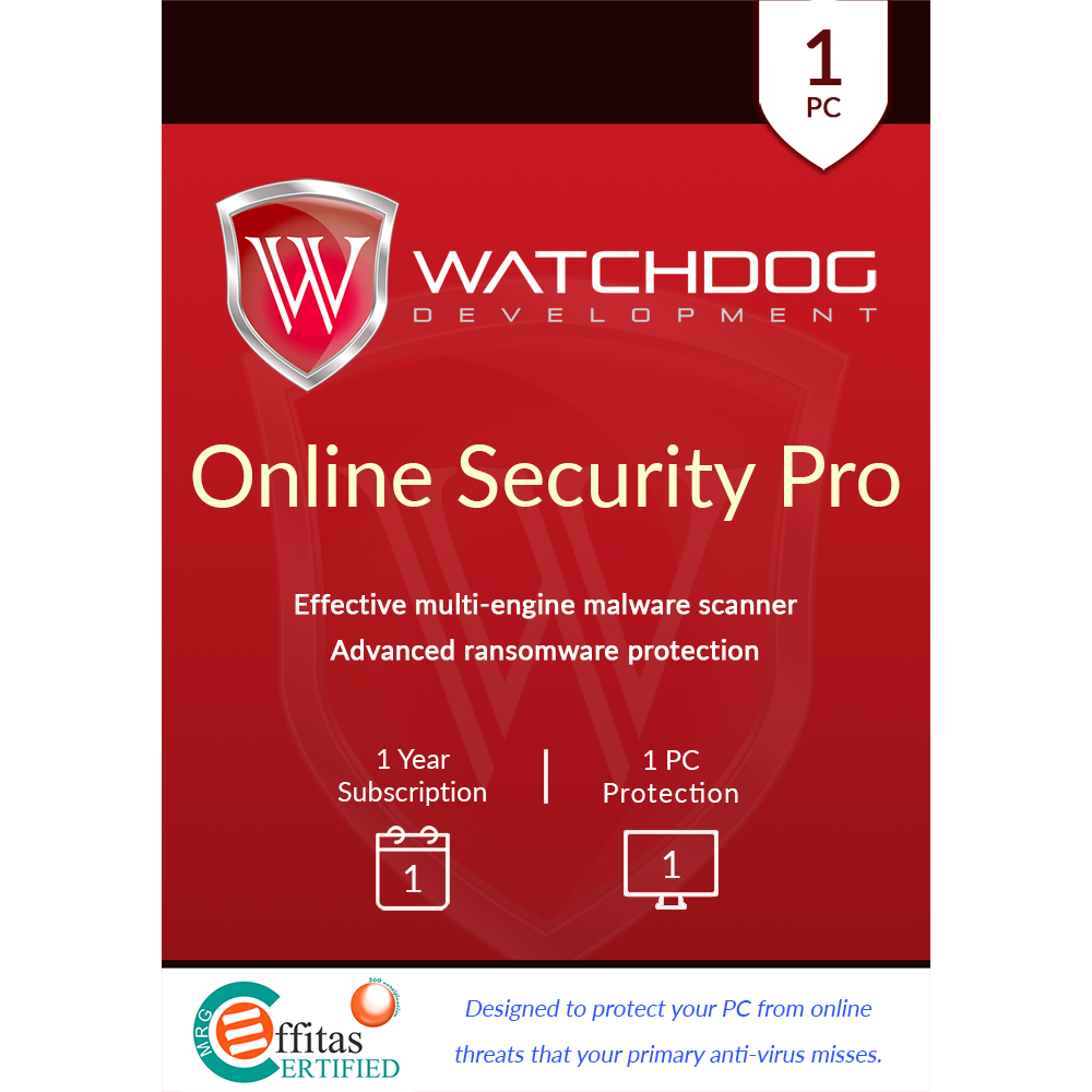 Watchdog Online Security Pro 2018 1Y1U Front EN