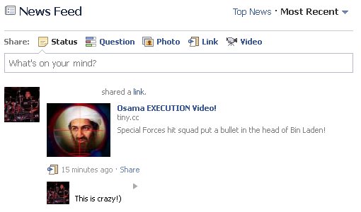 Facebook Osama Bin Laden Execution Video LAŽNJAK!